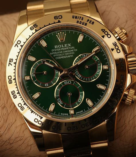 gold rolex green face replica|pre owned men's rolex.